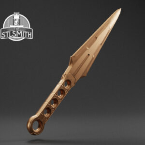 tech knife render bronze