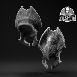 theron palace guard helmet render bw