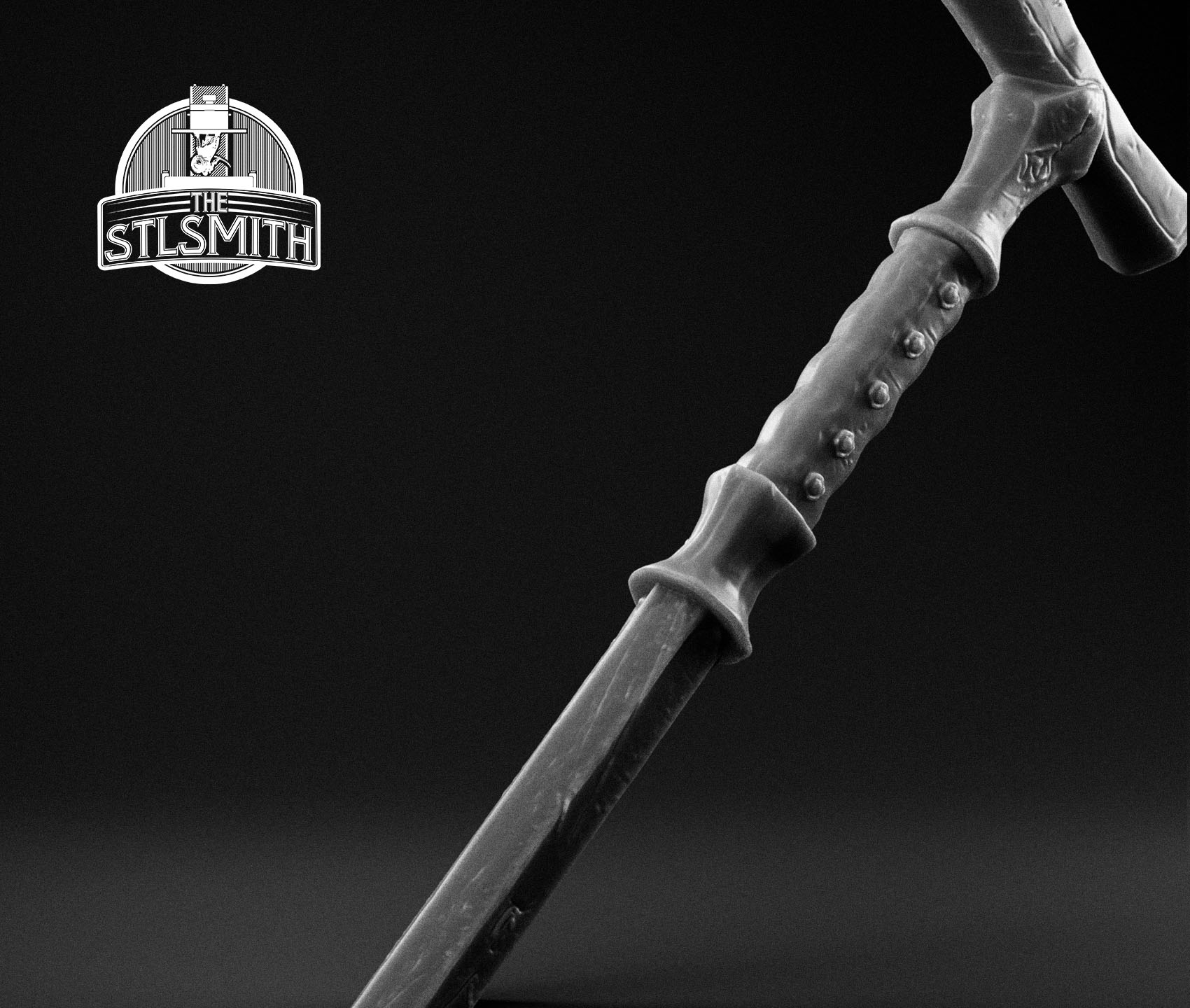 threaded cane 02 render bw threaded cane 02 render bw
