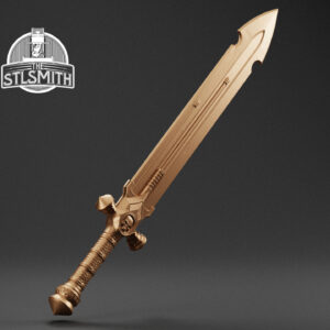warden blade power sword render bronze