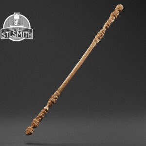 willow wood staff render bronze