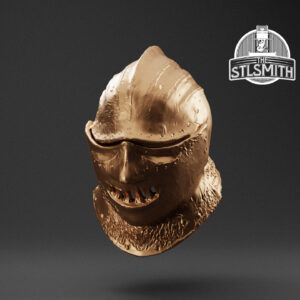 winged knight helm render bronze