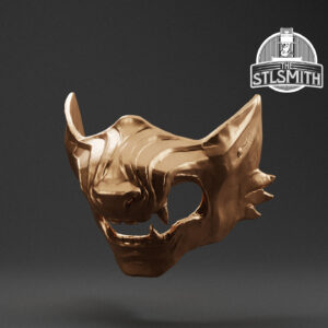 wolf of tsushima mask render bronze