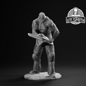 zombie chainsaw render bw