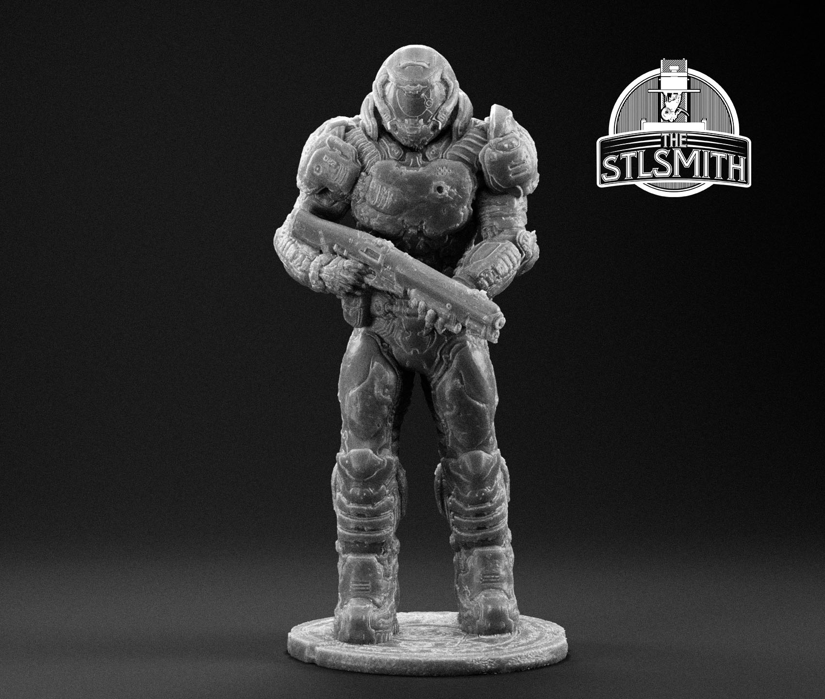 doom slayer render bw doom slayer render bw