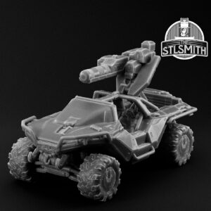 warthog gauss rifle chaingun upgrade render bw