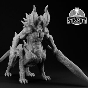 belial demon render bw